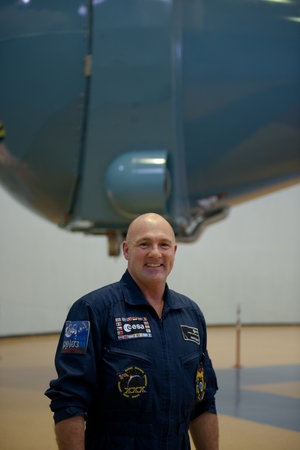 André Kuipers at the centrifuge building at the Gagarin Cosmonaut Training Center