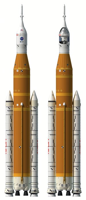 Artemis rocket with Orion and European Service Module inside